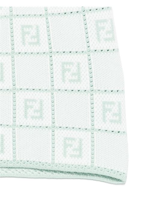 Gonna Crocet Anice Con Motivo Chekc e Logo FF FENDI KIDS | JFG208-ATS6F1SGM